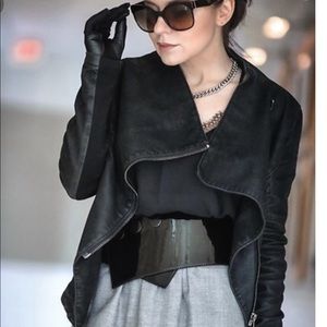 Faux suede Moto jacket